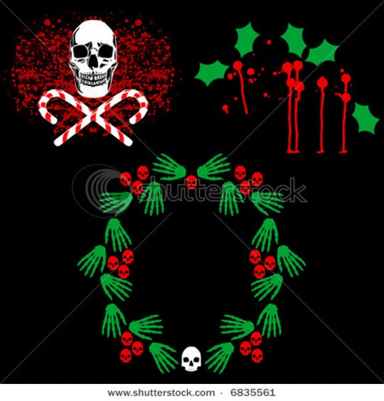 Free Christmas Skull Vectors