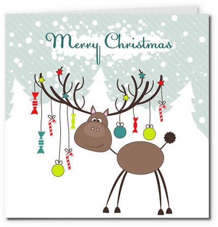 reindeer christmas card