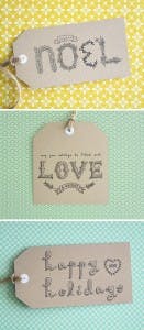 Free typographic gift tags