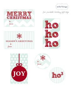 FREE printable Holiday gift tags