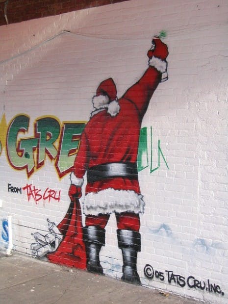 Santa drawing Christmas Graffiti