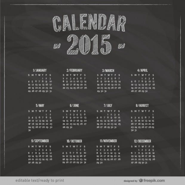 Calendars for 2015 free vectors