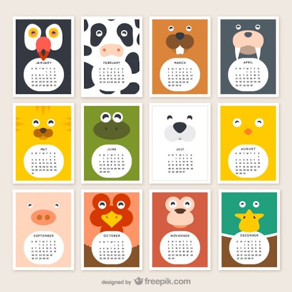 Free vectors- calendars for 2015