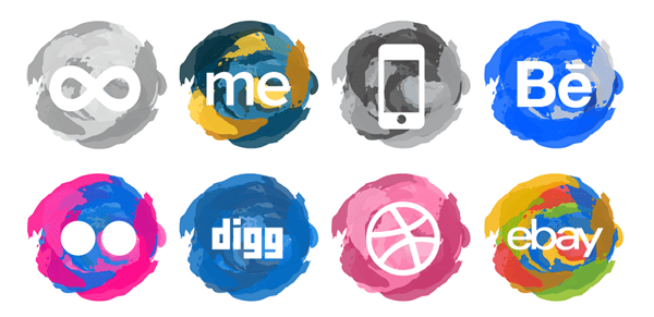 watercolor icons